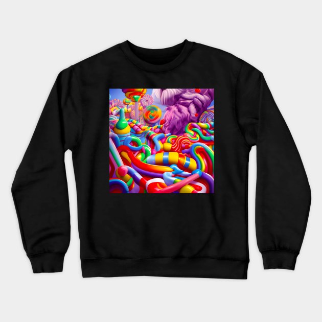 Candy Landscape - AI Art Crewneck Sweatshirt by StewStudio